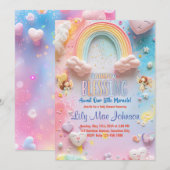 Invitation Rainbow Baby Girl Douche (Devant / Derrière)
