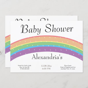 Invitation Rainbow Baby Girl ou boys Baby shower party