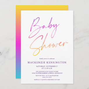 Invitation Rainbow Baby   Miracle Baby   Baby shower de scrip