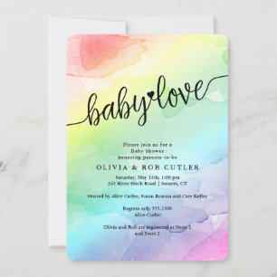 Invitation Rainbow Baby shower Baby Love