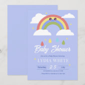 Invitation Rainbow Baby shower Invitation, Baby Boy Baby Show (Devant / Derrière)