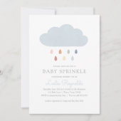 Invitation Rainbow Baby Sprinkle Pluie Baby shower nuageux (Devant)