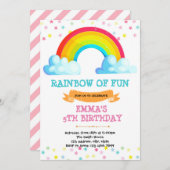 Invitation Rainbow bébé sautinent l'invitation de fête d'anni (Devant / Derrière)