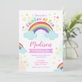 Invitation Rainbow Birthday Invitation, Rainbow of Fun (Debout devant)