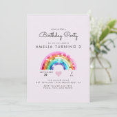 Invitation  Rainbow Birthday Party (Debout devant)