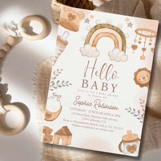 Invitation Rainbow Boho Baby Shower Gender Neutral