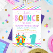 Invitation Rainbow Bounce House - Jump First Birday Party