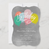 Invitation Rainbow Bright Ballots fête anniversaire gris (Devant)