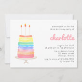 Invitation Rainbow Cake Anniversaire de enfant Party (Devant)