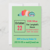 Invitation Rainbow Caterpillar Cute Premier anniversaire (Dos)