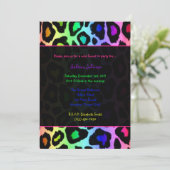 Invitation Rainbow Cheetah Wild Sweet 16 Anniversaire (Debout devant)