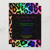 Invitation Rainbow Cheetah Wild Sweet 16 Anniversaire (Devant / Derrière)