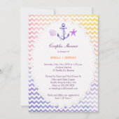 Invitation Rainbow Chevron Nautical Couples Douche (Devant)