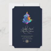 Invitation Rainbow Christmas Tree COUPLES Événement Marine (Devant)
