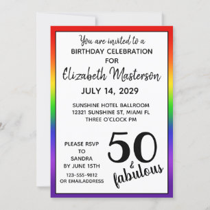 Invitation Rainbow Cinquante et fabuleux 50e anniversaire