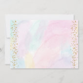 Invitation Rainbow Cloud Hearts Aquarelle Anniversaire (Dos)