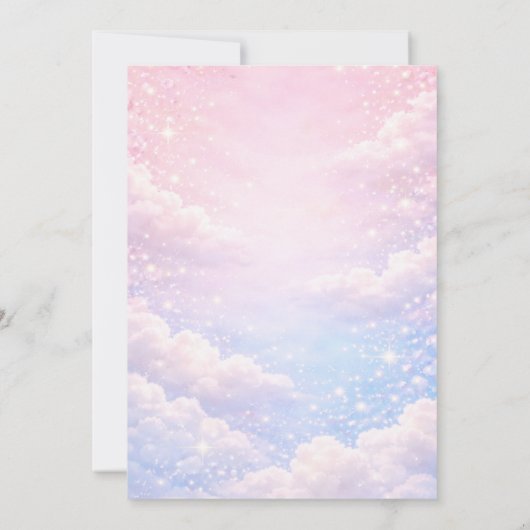 Invitation Rainbow Cloud Nine Sky Glitter Gender Reveal  (Dos)