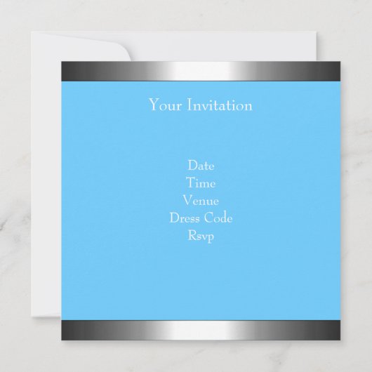 Invitation Rainbow Clouds Silver Trim 21ème anniversaire (Dos)