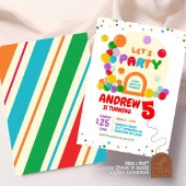 Invitation Rainbow Colorful Bubble Dome Anniversaire de enfan