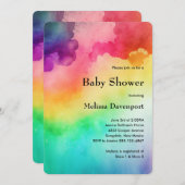 Invitation Rainbow Colours Résumé Baby shower de conception (Devant / Derrière)
