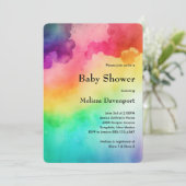 Invitation Rainbow Colours Résumé Baby shower de conception (Debout devant)