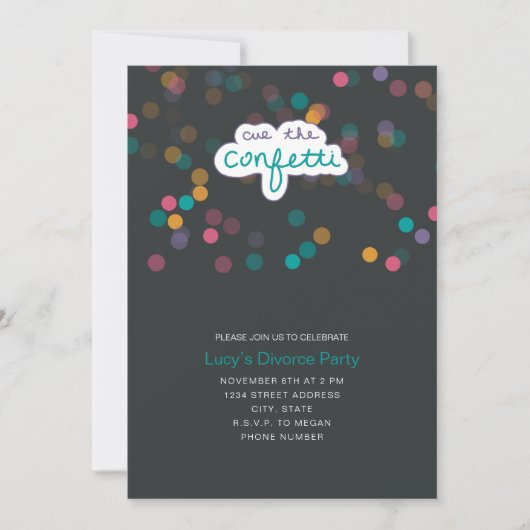 Invitation Rainbow Confetti (Devant)