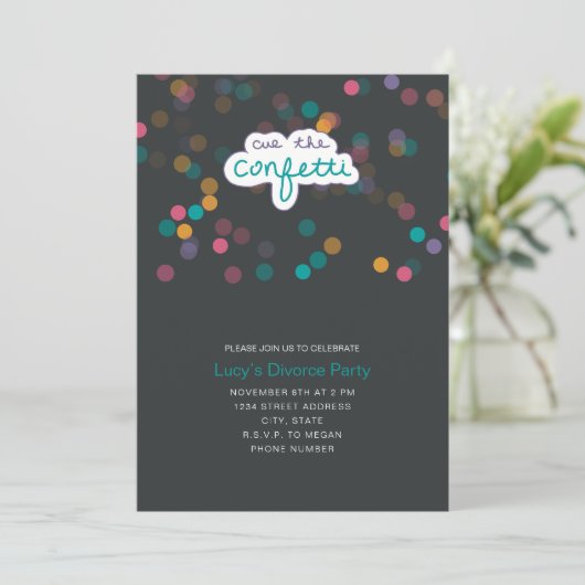 Invitation Rainbow Confetti (Debout devant)
