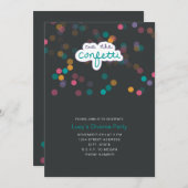 Invitation Rainbow Confetti (Devant / Derrière)