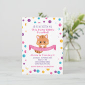 Invitation Rainbow Confetti Cute Kitty Chat Anniversaire (Debout devant)