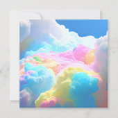 Invitation Rainbow coton bonbon nuages classique (Devant)