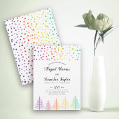 Invitation Rainbow couleurs arbres, points lesbiennes mariage
