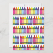 Invitation Rainbow Crayons Artist Art Fête d'anniversaire pou (Dos)