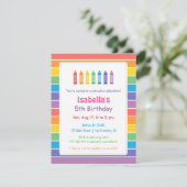 Invitation Rainbow Crayons Arts Artisanat Anniversaire de enf (Debout devant)