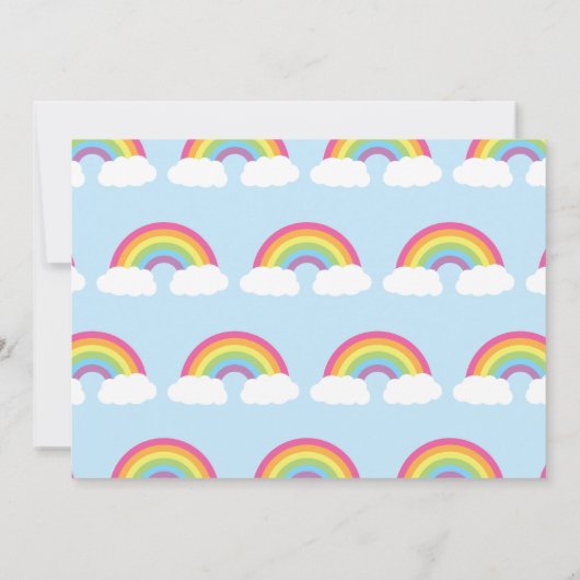 Invitation Rainbow Cute Kids 1er anniversaire (Dos)