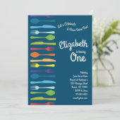 Invitation Rainbow Cutlery Cute Anniversaire Pique-Nique Cook (Debout devant)