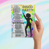 Invitation Rainbow Disco Tie Dye Birthday Girl Retro