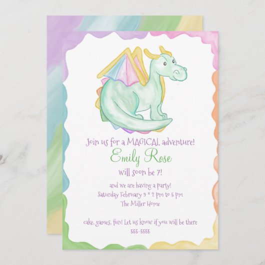 Invitation Rainbow Dragon (Devant / Derrière)