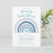 Invitation Rainbow Drive By Baby shower Muet Tons Arc-en-ciel (Debout devant)