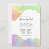 Invitation Rainbow et Gold Agate Boy Baby shower par courrier (Devant)