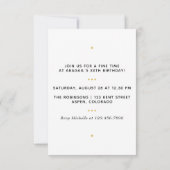 Invitation Rainbow et Gold et Black Anniversaire Party (Dos)