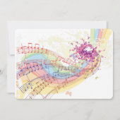 Invitation Rainbow et Music Notes (Dos)