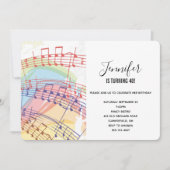 Invitation Rainbow et Music Notes (Devant)