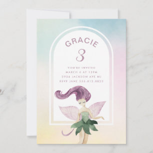 Invitation Rainbow Fairy Boho Arch Fête d'anniversaire fille