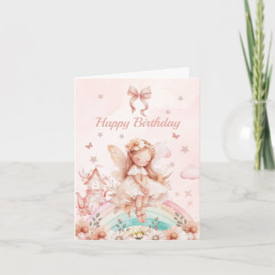 Invitation Rainbow Fairy Girl Magic Teapot Anniversaire