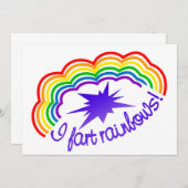 Invitation Rainbow Farts, personnaliser (Devant / Derrière)