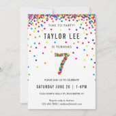 Invitation Rainbow fête d'anniversaire de 7 ans, 7e anniversa (Devant)