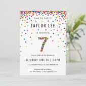 Invitation Rainbow fête d'anniversaire de 7 ans, 7e anniversa (Debout devant)