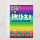 Invitation Rainbow fête d'anniversaire Super (Devant)