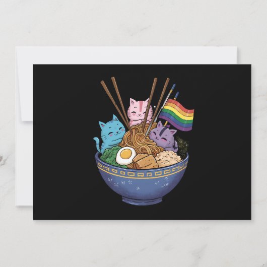 Invitation Rainbow Flag Cats Ramen Anime Mois Gay pride LGBT (Devant)