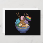 Invitation Rainbow Flag Cats Ramen Anime Mois Gay pride LGBT (Devant / Derrière)